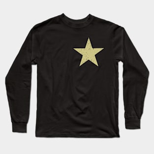 BASIC Golden  STAR DISTRESSED Weathered Effect Long Sleeve T-Shirt